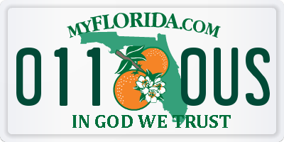 FL license plate 0110US