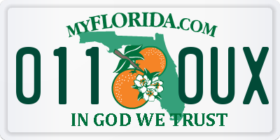 FL license plate 0110UX