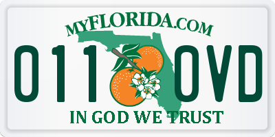 FL license plate 0110VD