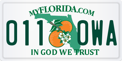 FL license plate 0110WA