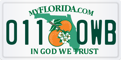 FL license plate 0110WB