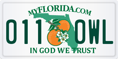 FL license plate 0110WL