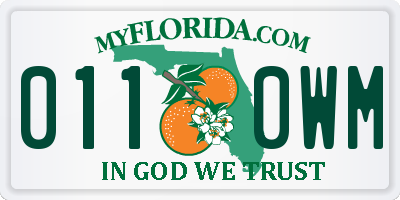 FL license plate 0110WM