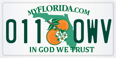 FL license plate 0110WV