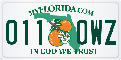 FL license plate 0110WZ