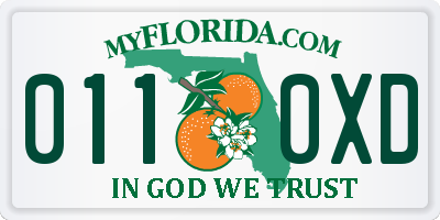 FL license plate 0110XD