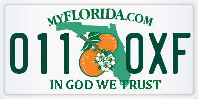 FL license plate 0110XF