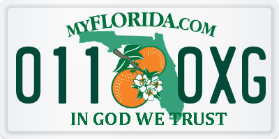 FL license plate 0110XG