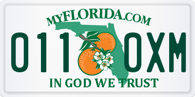FL license plate 0110XM