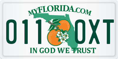 FL license plate 0110XT