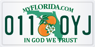FL license plate 0110YJ