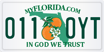 FL license plate 0110YT