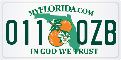 FL license plate 0110ZB