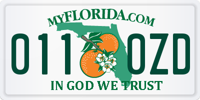 FL license plate 0110ZD