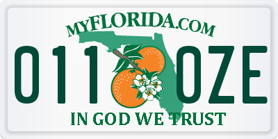 FL license plate 0110ZE