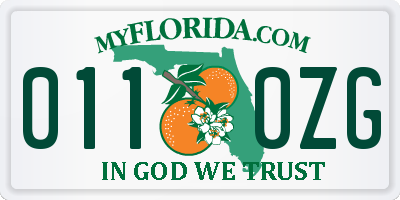 FL license plate 0110ZG