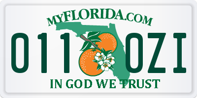 FL license plate 0110ZI