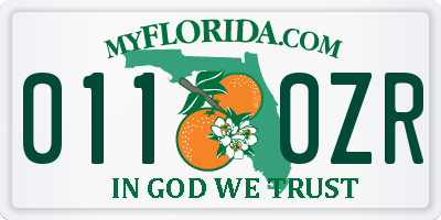 FL license plate 0110ZR