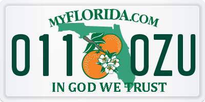 FL license plate 0110ZU
