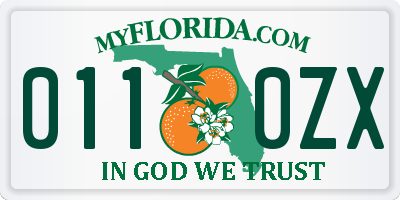 FL license plate 0110ZX
