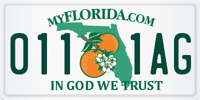 FL license plate 0111AG