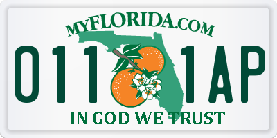 FL license plate 0111AP