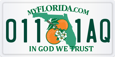 FL license plate 0111AQ