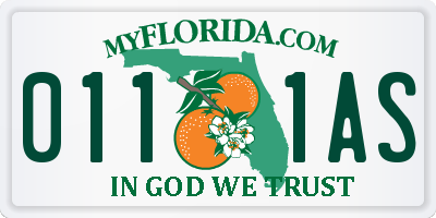 FL license plate 0111AS