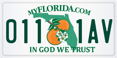FL license plate 0111AV