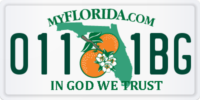 FL license plate 0111BG
