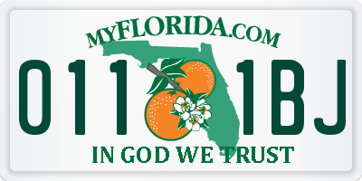 FL license plate 0111BJ