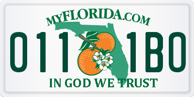 FL license plate 0111BO