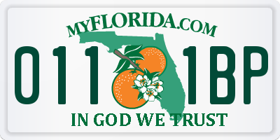FL license plate 0111BP