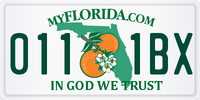 FL license plate 0111BX