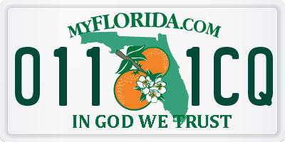 FL license plate 0111CQ