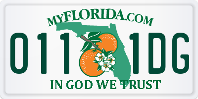 FL license plate 0111DG