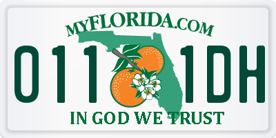 FL license plate 0111DH