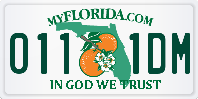 FL license plate 0111DM