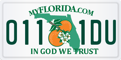 FL license plate 0111DU