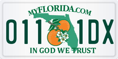 FL license plate 0111DX