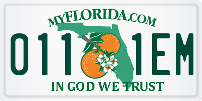 FL license plate 0111EM