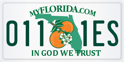 FL license plate 0111ES
