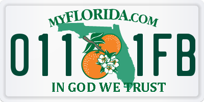 FL license plate 0111FB