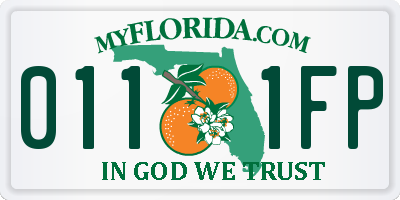 FL license plate 0111FP