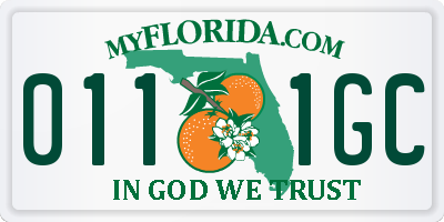 FL license plate 0111GC