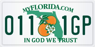 FL license plate 0111GP