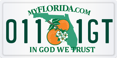 FL license plate 0111GT