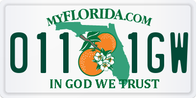 FL license plate 0111GW