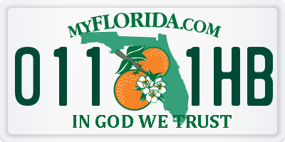 FL license plate 0111HB