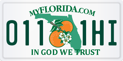FL license plate 0111HI
